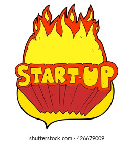 freehand drawn speech bubble cartoon startup symbol