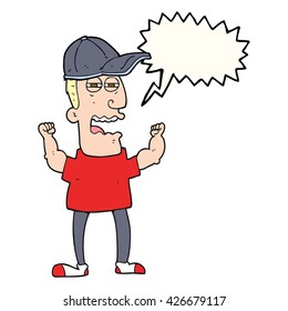 freehand drawn speech bubble cartoon stressed man