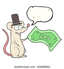 freehand drawn speech bubble cartoon rich mouse