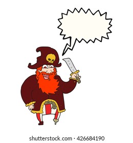 freehand drawn speech bubble cartoon pirate captain