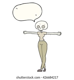 freehand drawn speech bubble cartoon zombie woman