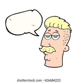 caricatura de burbuja de habla dibujada a mano libre hombre con pelo hipster