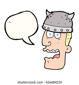 freehand drawn speech bubble cartoon screaming warrior man