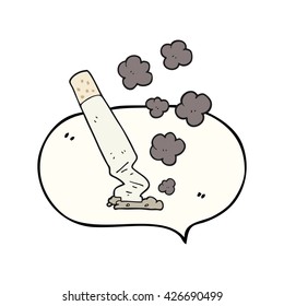 freehand drawn speech bubble cartoon cigarette