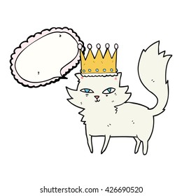 freehand drawn speech bubble cartoon posh cat