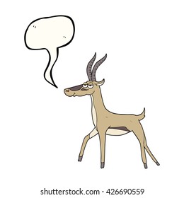 freehand drawn speech bubble cartoon gazelle