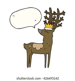 freehand drawn speech bubble cartoon stag king