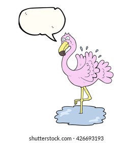 caricatura de burbuja de la libre expresión flamingo