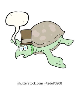 freehand drawn speech bubble cartoon turtle