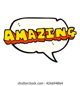 freehand drawn speech bubble cartoon amazing word