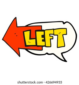 freehand drawn speech bubble cartoon left symbol