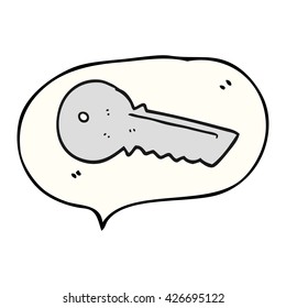 freehand drawn speech bubble cartoon door key