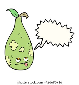 freehand drawn speech bubble cartoon pear
