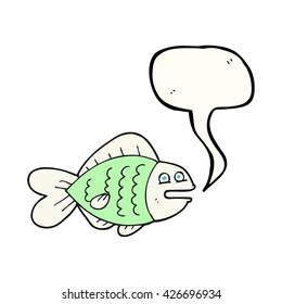freehand drawn speech bubble cartoon funny fish
