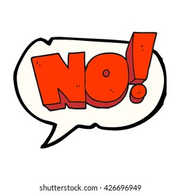 caricatura de burbuja de habla dibujada a mano libre NO! gritar