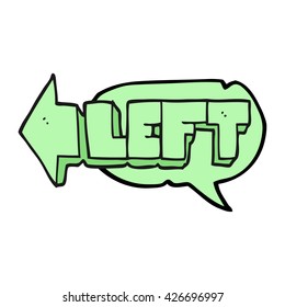 freehand drawn speech bubble cartoon left symbol