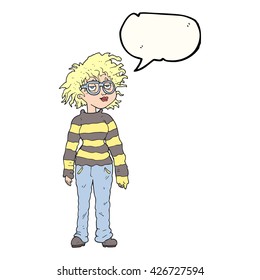 caricatura de burbuja de la libre expresión dibujada por geeky girl