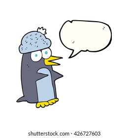 caricatura de burbuja de la libre expresión en pingüino