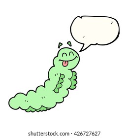 freehand drawn speech bubble cartoon caterpillar