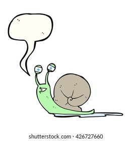 freehand drawn speech bubble cartoon snail