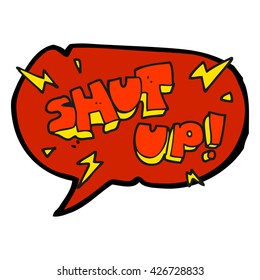 freehand drawn speech bubble cartoon shut up! symbol