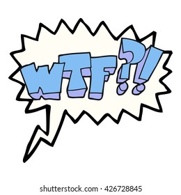 Karikatur für freehand gezeichnete Sprechblase WTF-Symbol