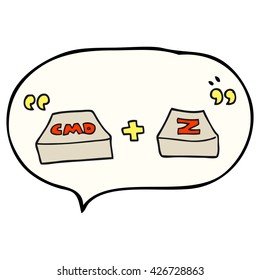 freehand drawn speech bubble cartoon command Z function
