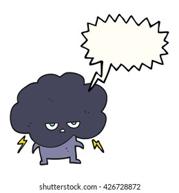freehand drawn speech bubble cartoon raincloud