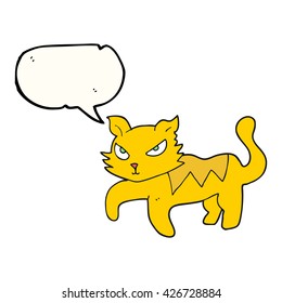 freehand drawn speech bubble cartoon cat
