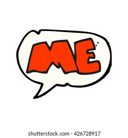 freehand drawn speech bubble cartoon ME symbol