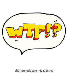 freehand drawn speech bubble cartoon WTF symbol