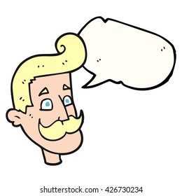 caricatura de burbuja de la libre expresión hombre con bigote