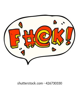 freehand drawn speech bubble cartoon swearword