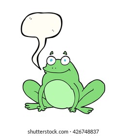 freehand drawn speech bubble cartoon happy frog