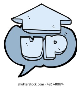 freehand drawn speech bubble cartoon up symbol