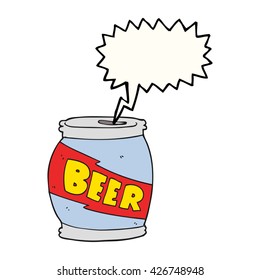 freehand drawn speech bubble cartoon beer can