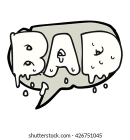 caricatura de burbuja de voz de libre mano palabra mala