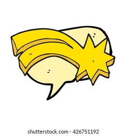 freehand drawn speech bubble cartoon decorative shooting star