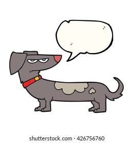 caricatura de burbuja de habla dibujada a mano libre perro fastidiado