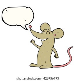 freehand drawn speech bubble cartoon mouse