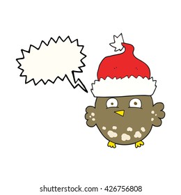freehand gezeichnete Cartoon-Wolle mit Weihnachtsmütze