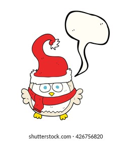 freehand gezeichnete Cartoon-Wolle mit Weihnachtsmütze