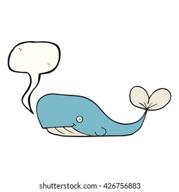freehand drawn speech bubble cartoon whale