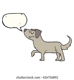 freehand drawn speech bubble cartoon dog