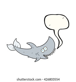 Cartoon-Hai in freehand-gezeichneter Sprache