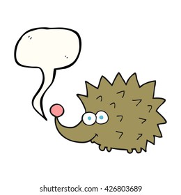 freehand drawn speech bubble cartoon hedgehog