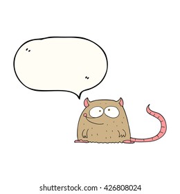 freehand drawn speech bubble cartoon mouse