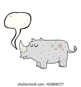 Freehand Drawn Thought Bubble Cartoon Rhino Stock Illustration 449540101