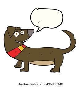 freehand drawn speech bubble cartoon dog