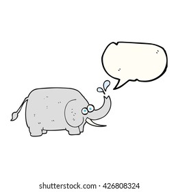 elefante de la caricatura de burbuja de la voz dibujada a mano libre